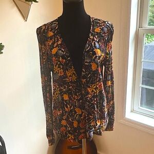 Sézane Flower V Neck blouse size FR 42 / US 10
